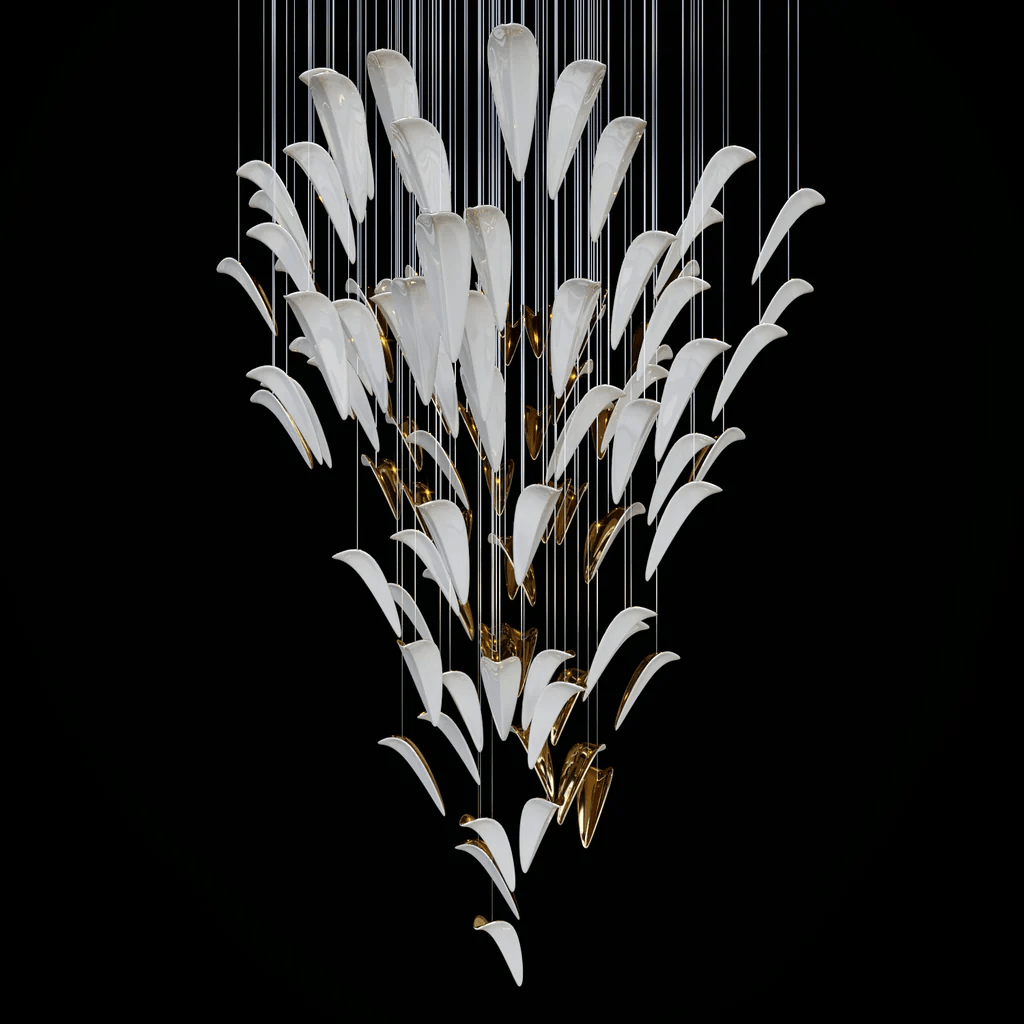White Feather Art Deco Customize Chandelier - Letslighting