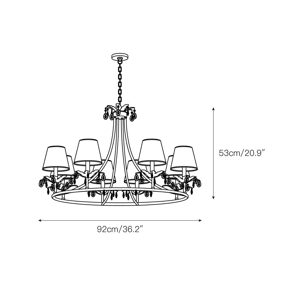 Ivsilan Vintage Industrial Brass Crystal Chandelier - Letslighting