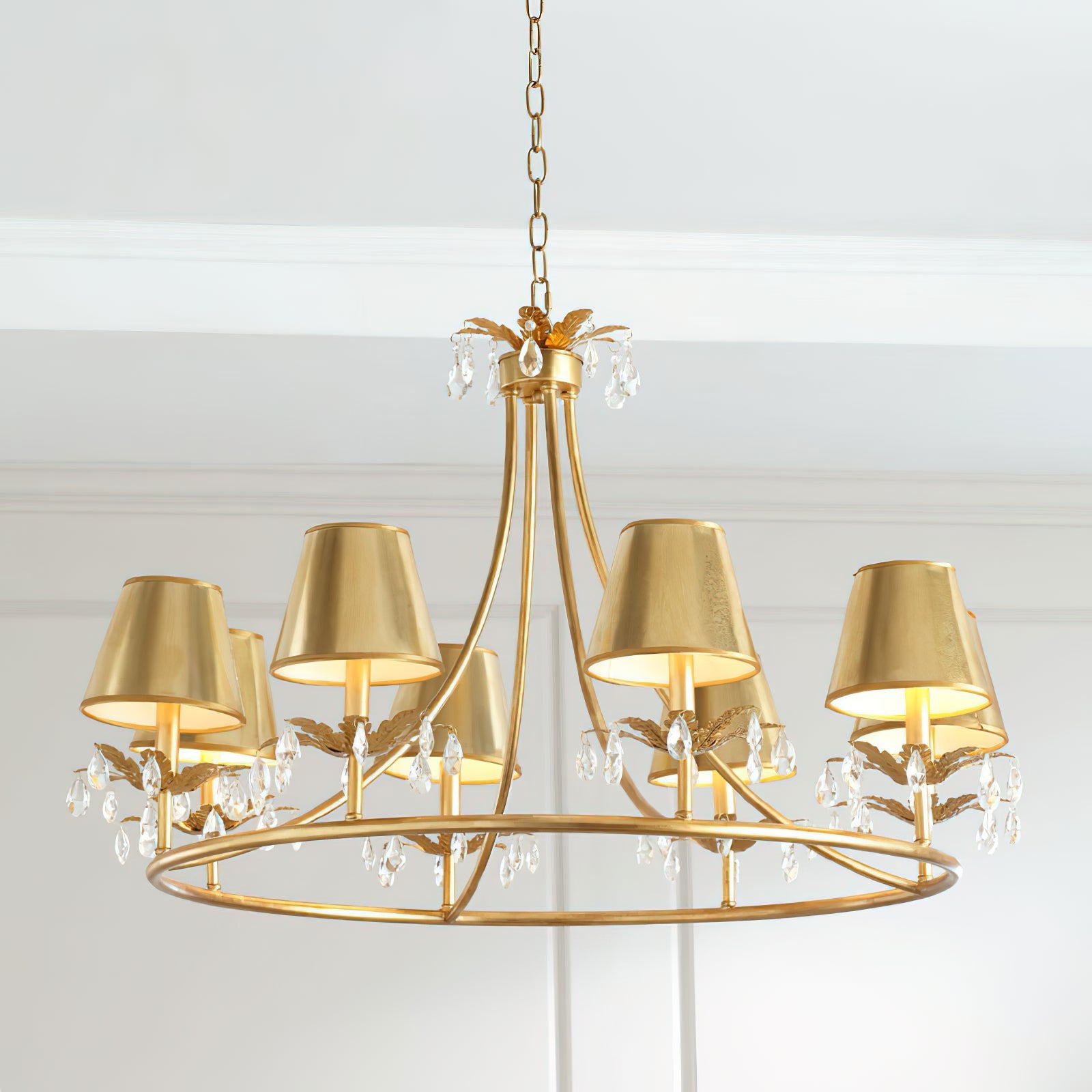 Ivsilan Vintage Industrial Brass Crystal Chandelier - Letslighting