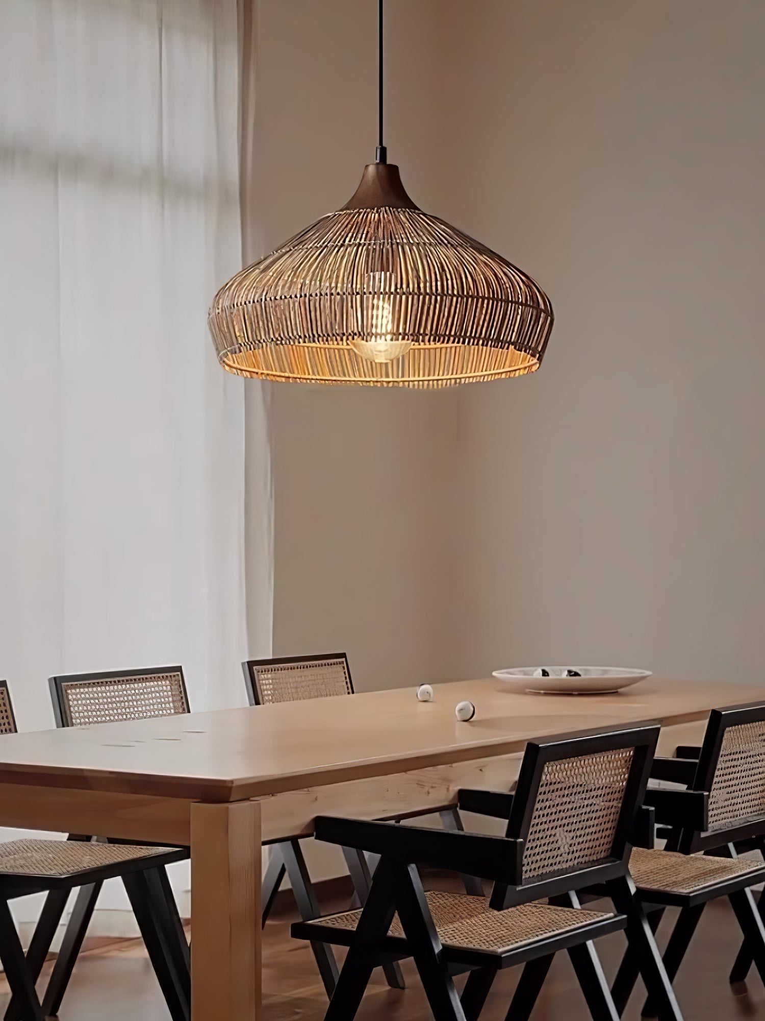 Lythean Elegance Art Rattan Wood Pendant Light - Letslighting