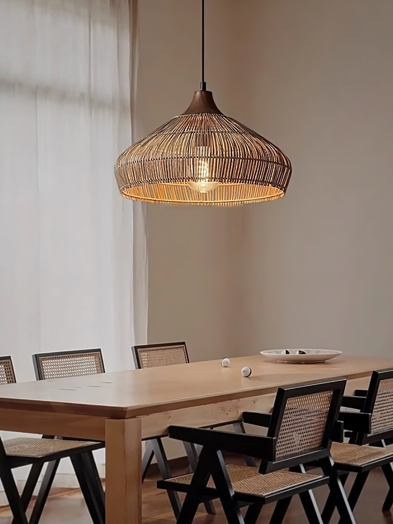 Lythean Elegance Art Rattan Wood Pendant Light - Letslighting
