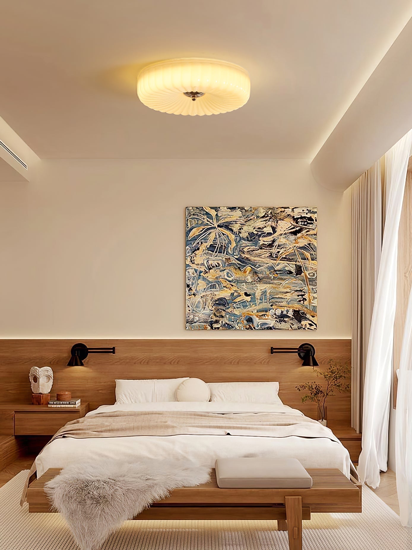 Zathee Modern Minimalist Glass Flush Mount Ceiling Light - Letslighting