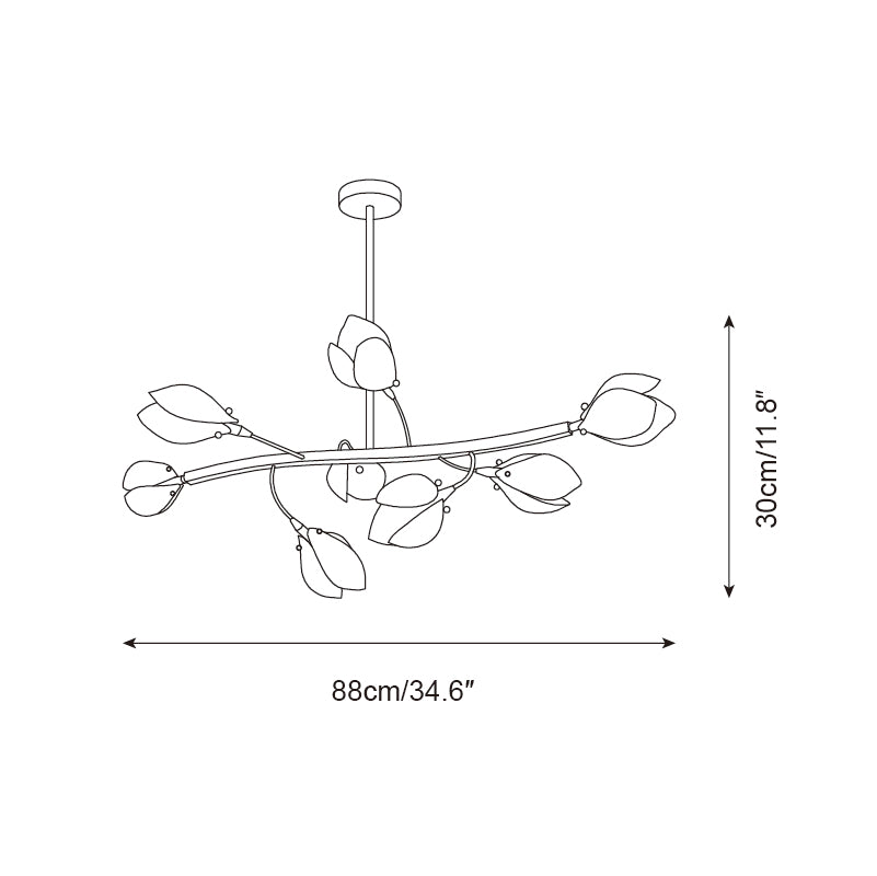 Willow Bloom Chandelier Curved Petal Branches - Letslighting