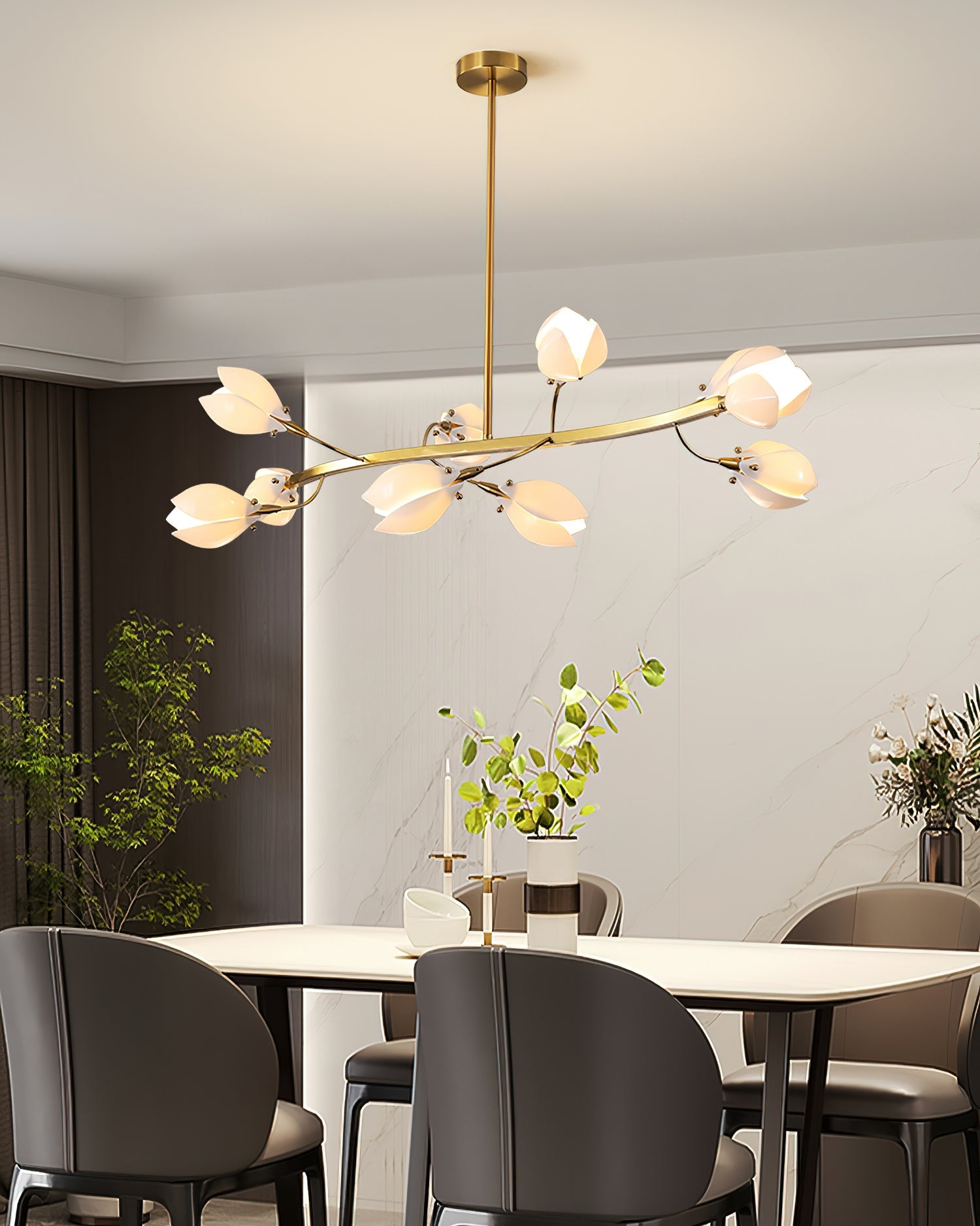 Willow Bloom Chandelier Curved Petal Branches - Letslighting