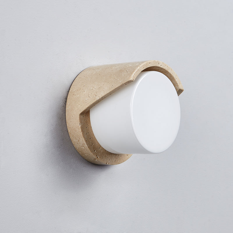 Eurvenara Modern Minimalist Travertine Glass Wall Lamp - Letslighting