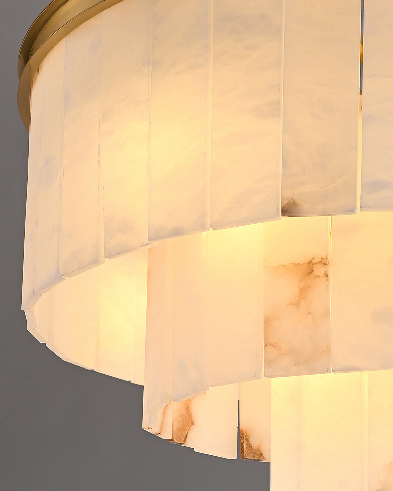 Windham Alabaster Chandelier Layered Halo - Letslighting