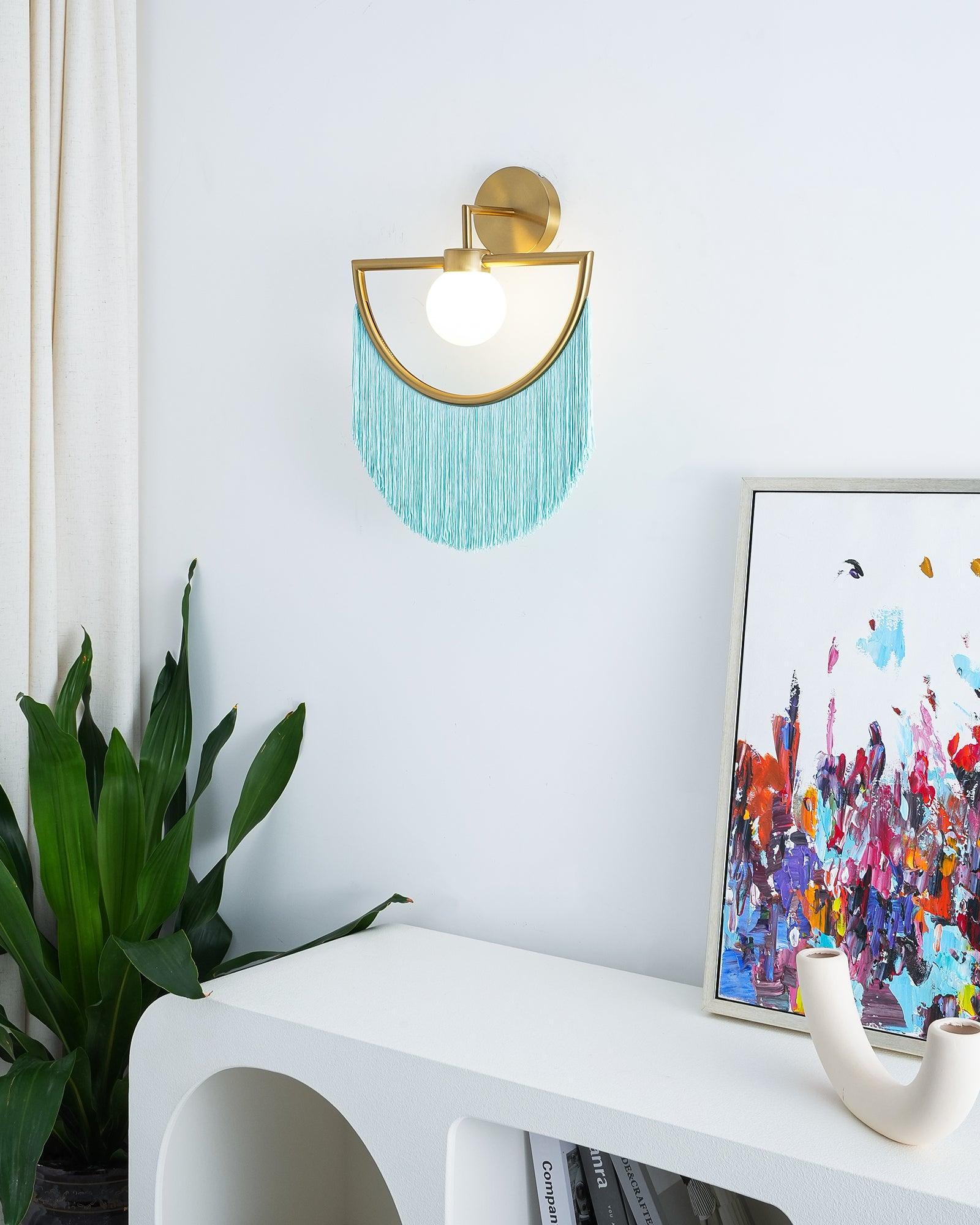 Verinyra Tassel Cute Fabric Glass Wall Lamp - Letslighting