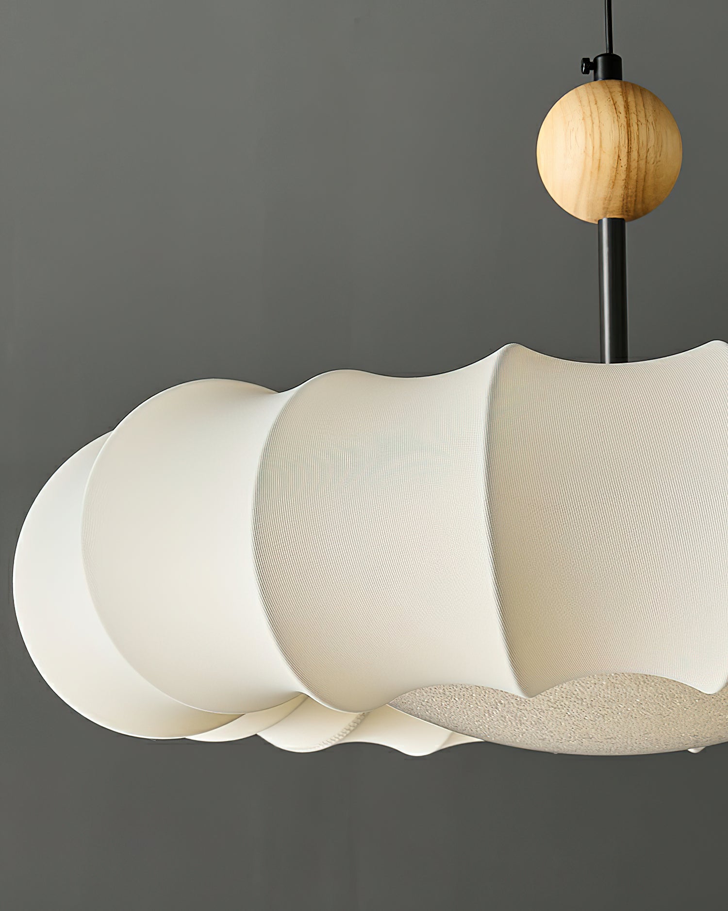 Lyvina Traditional Natural Veil Wood Fabric Pendant Light - Letslighting