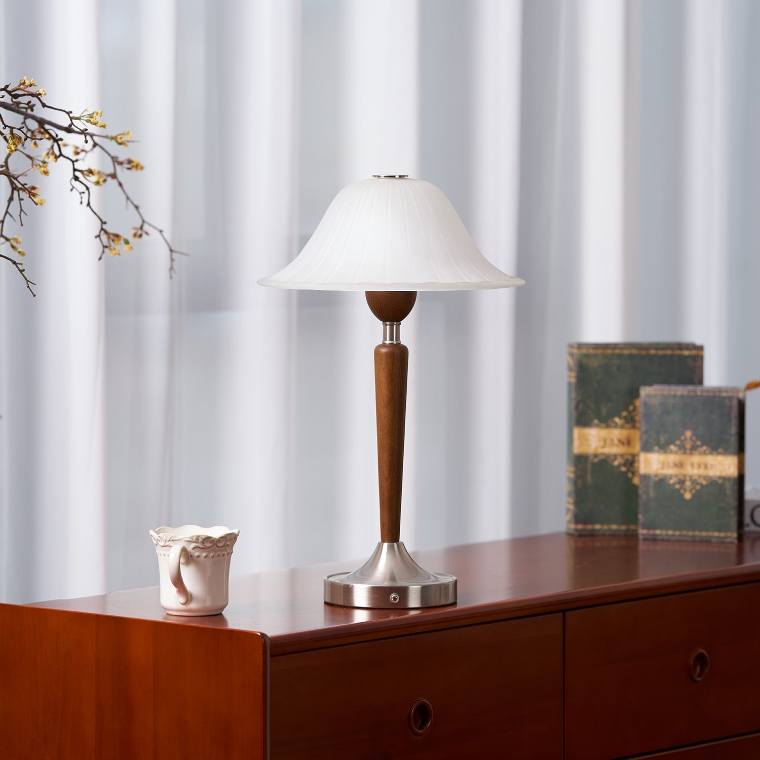 Natalie Vintage Wood Table Lamp - Letslighting