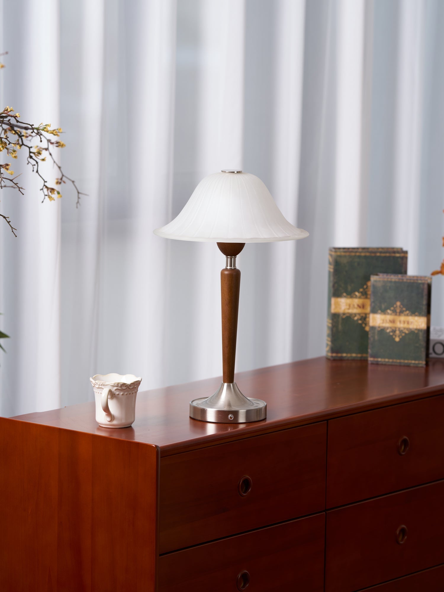 Natalie Vintage Wood Table Lamp - Letslighting