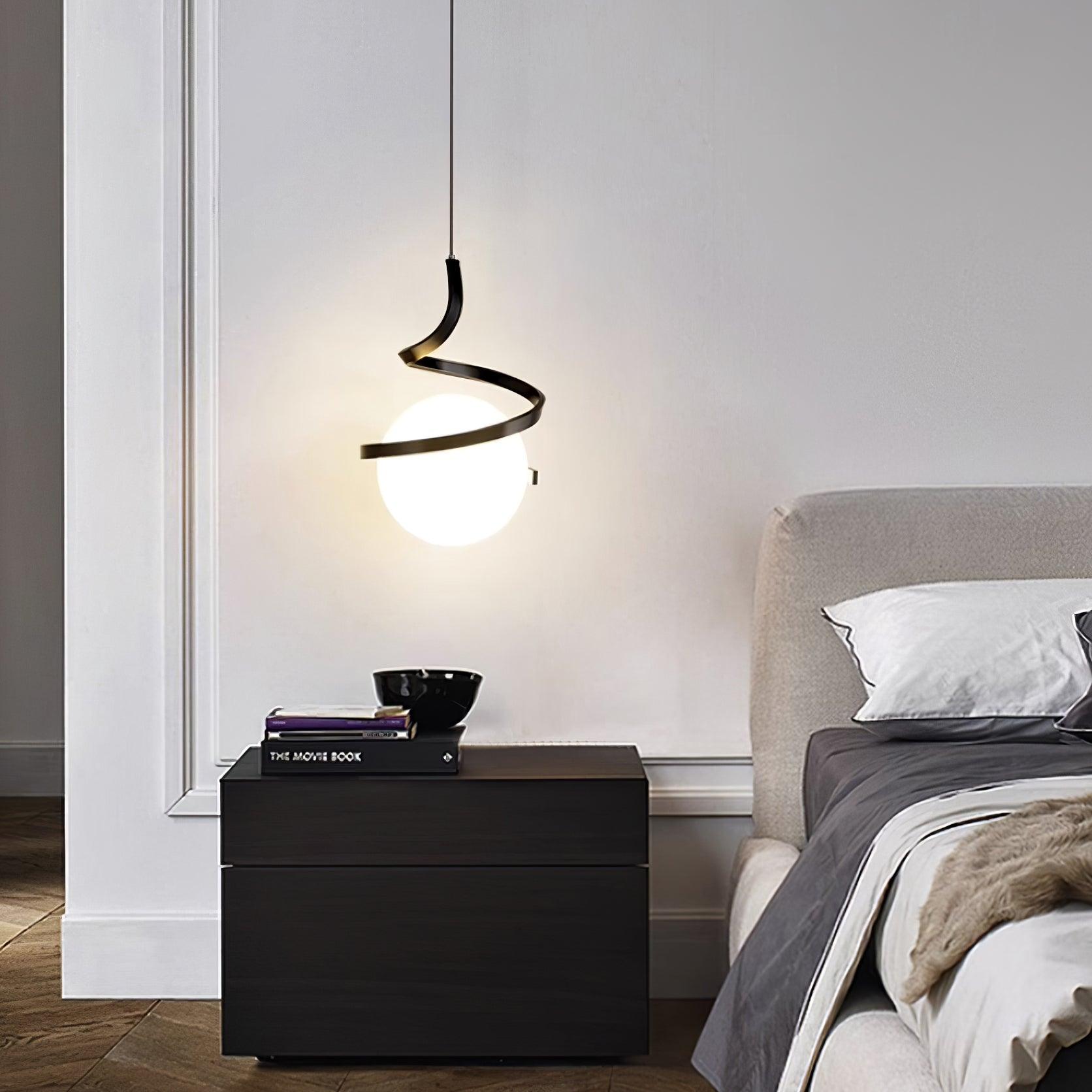 Wire Pendant Lamp Glass Spiral - Letslighting