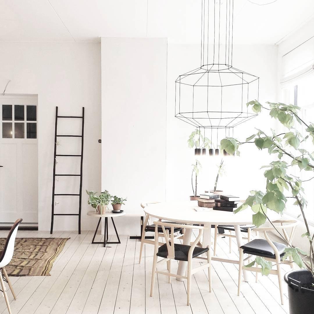 Lustra Pendant Lamp Geometric Wire Black LED - Letslighting