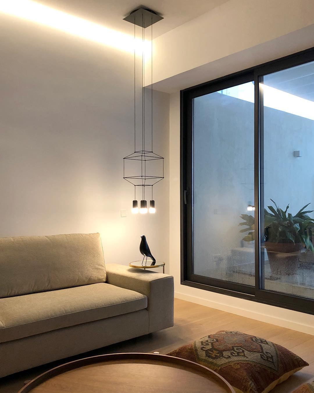 Lustra Pendant Lamp Geometric Wire Black LED - Letslighting