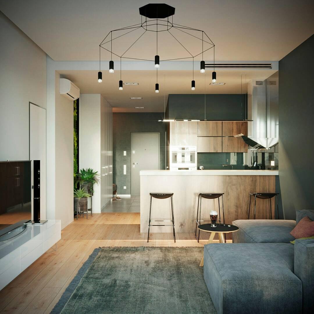 Lustra Pendant Lamp Geometric Wire Black LED - Letslighting