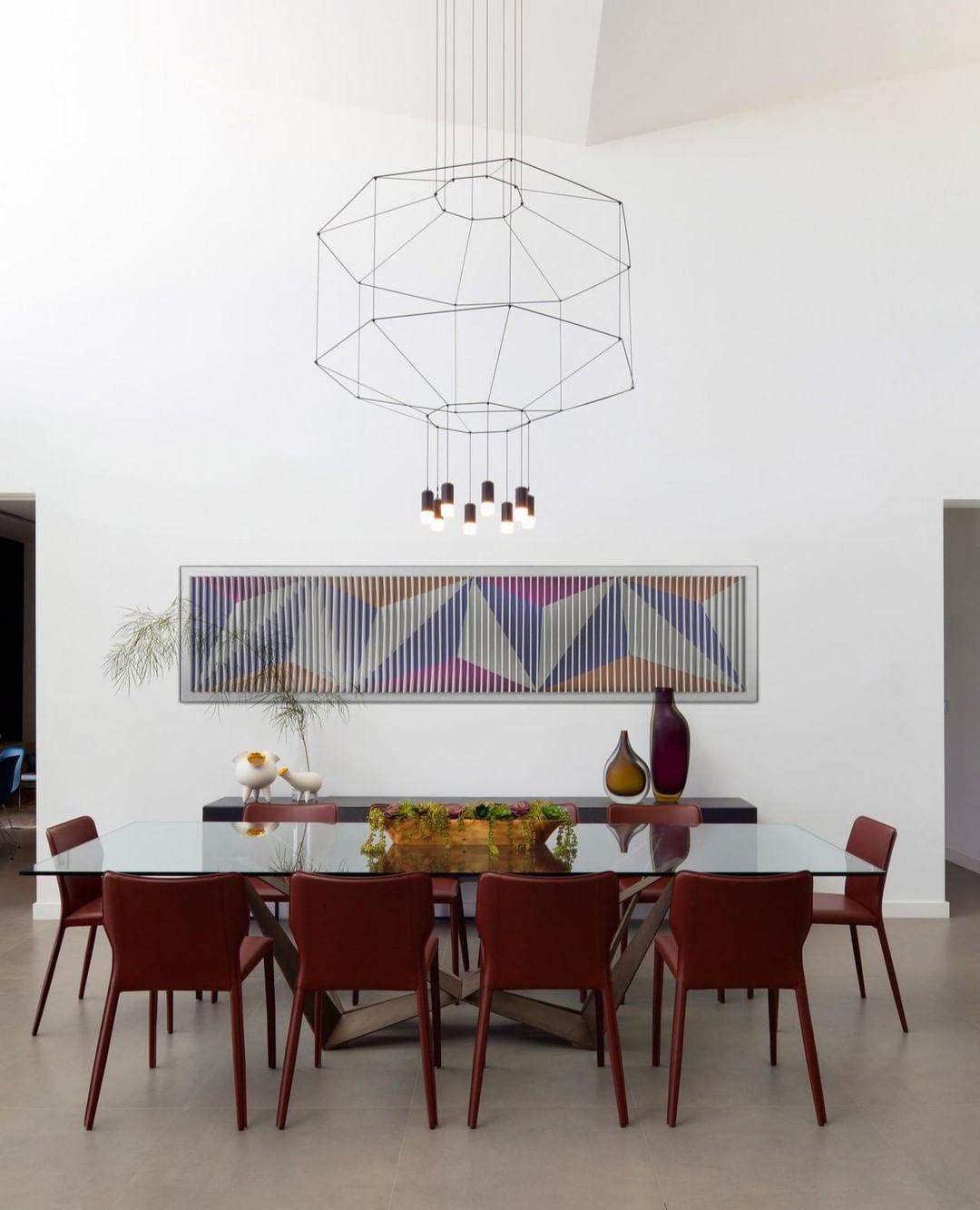 Lustra Pendant Lamp Geometric Wire Black LED - Letslighting