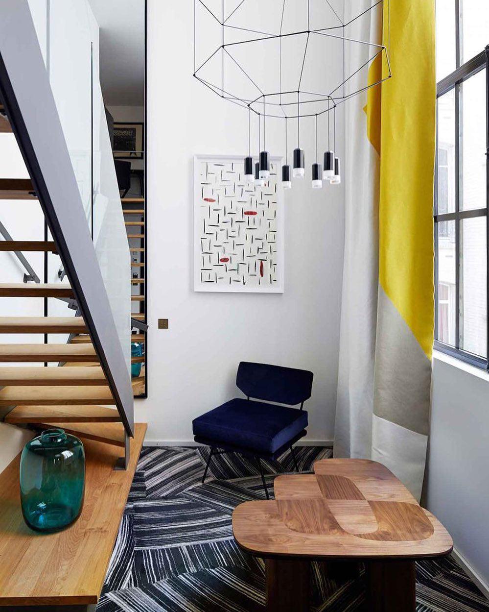 Lustra Pendant Lamp Geometric Wire Black LED - Letslighting