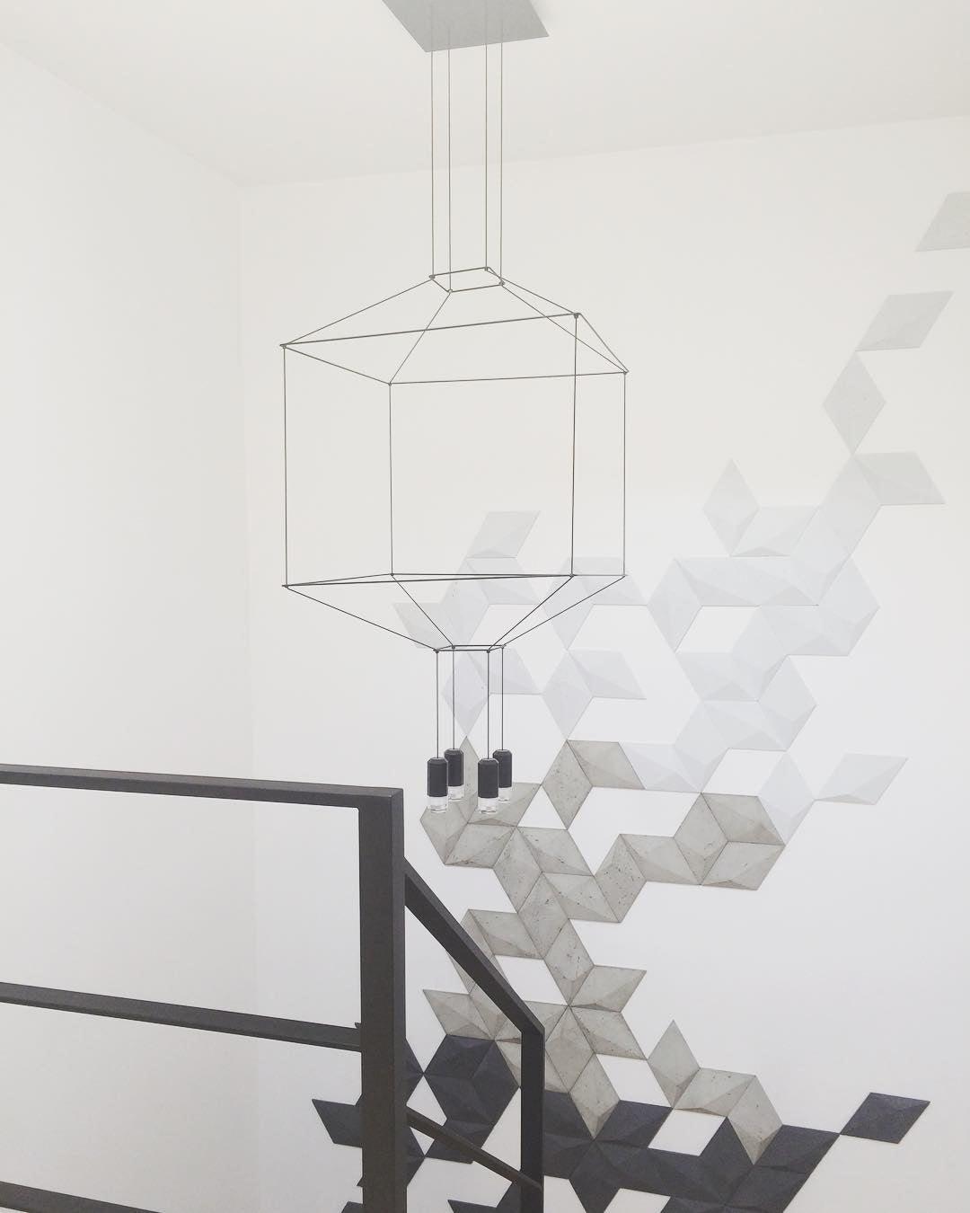 Lustra Pendant Lamp Geometric Wire Black LED - Letslighting