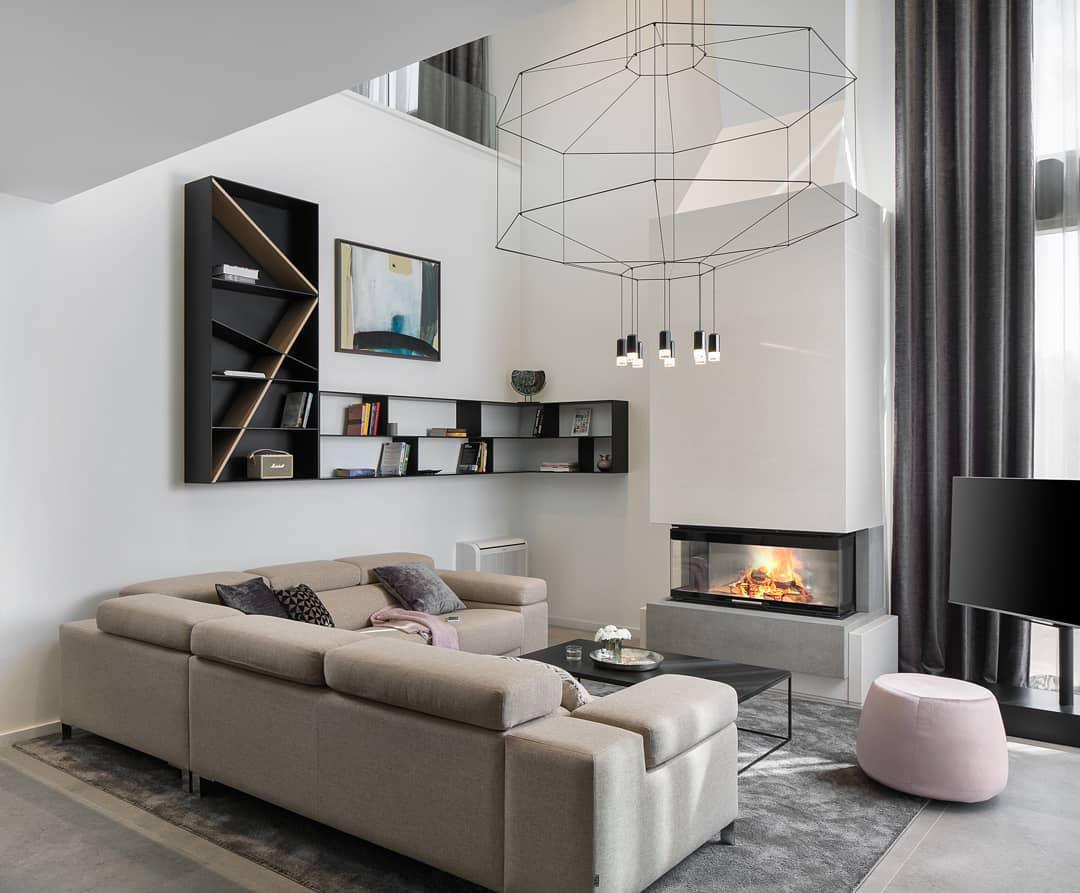 Lustra Pendant Lamp Geometric Wire Black LED - Letslighting