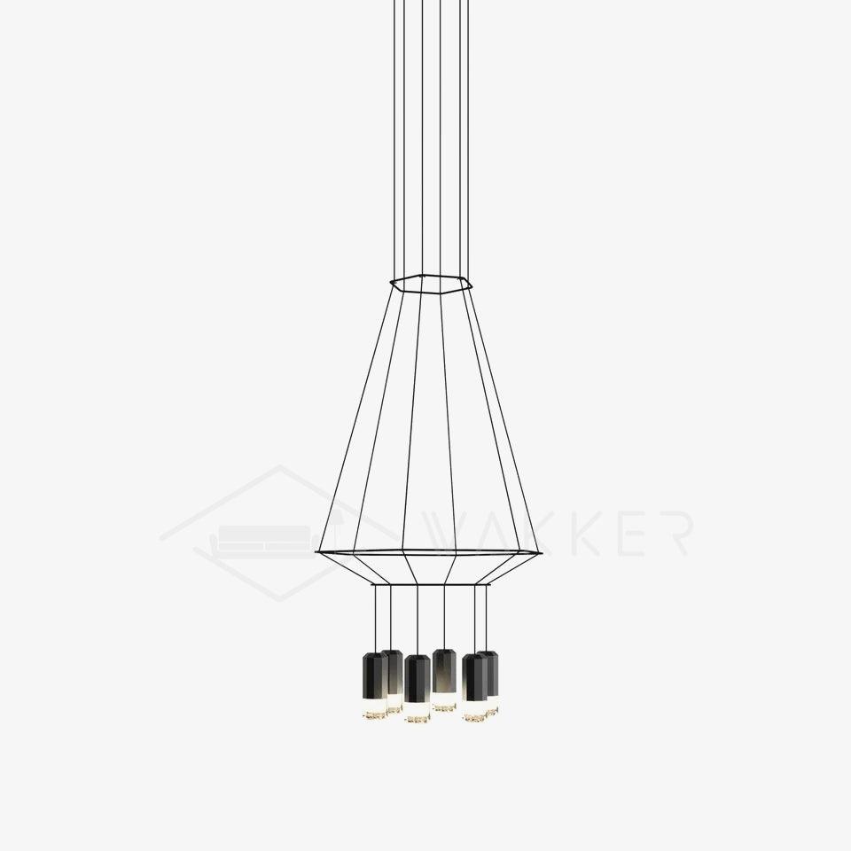 Lustra Pendant Lamp Geometric Wire Black LED - Letslighting