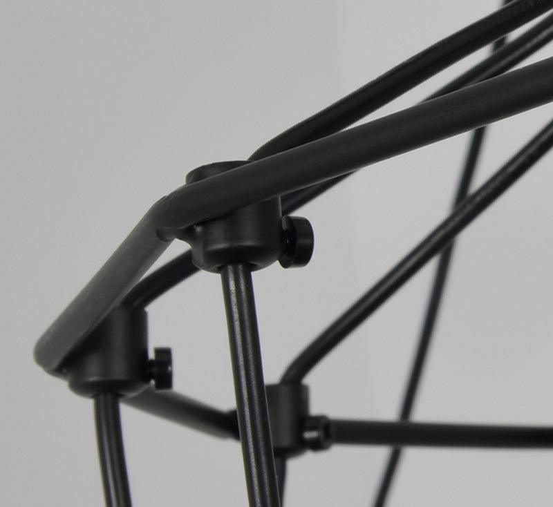 Lustra Chandelier Lines Black Wireframe LED - Letslighting