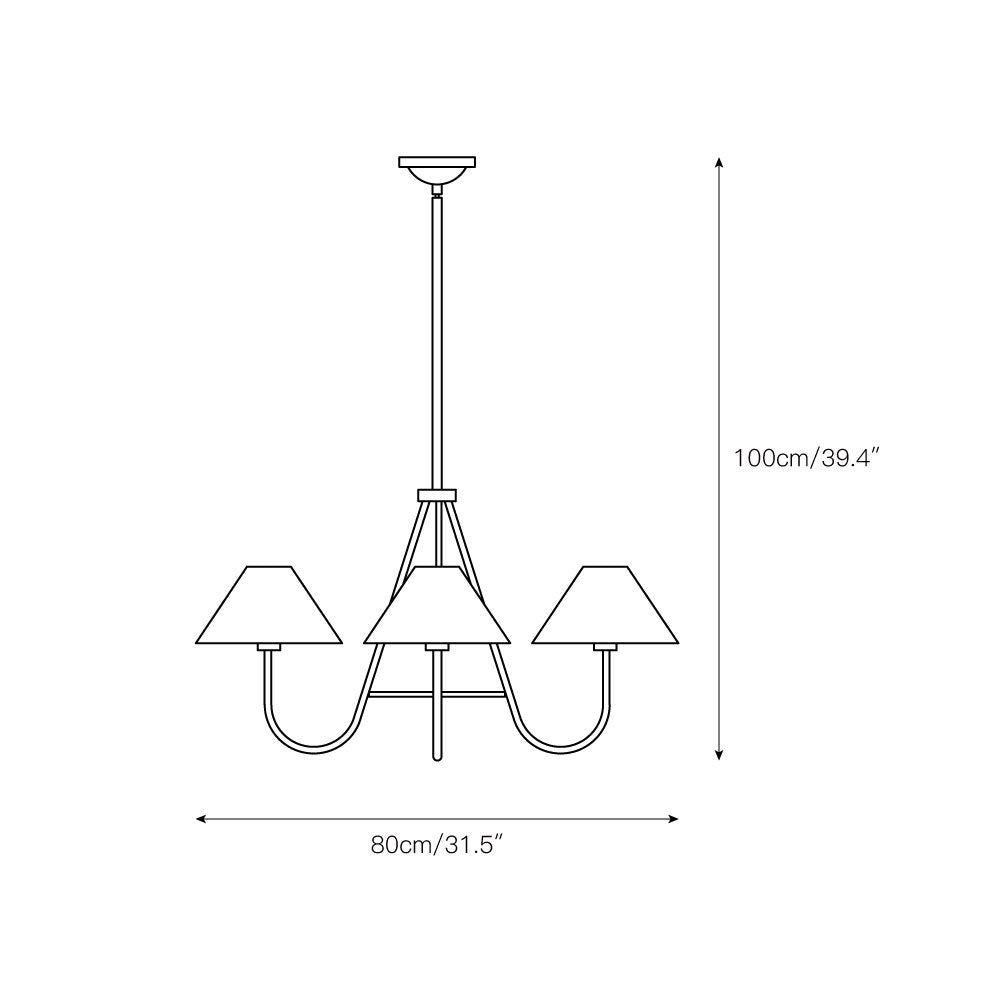 Ellaeara Vintage Industrial Black Fabric Chandelier - Letslighting