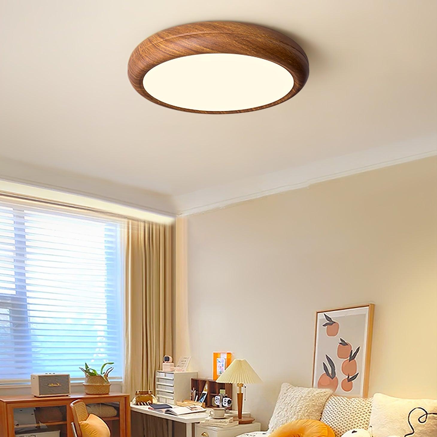 Muto Wood Grain Round  Ceiling Light
