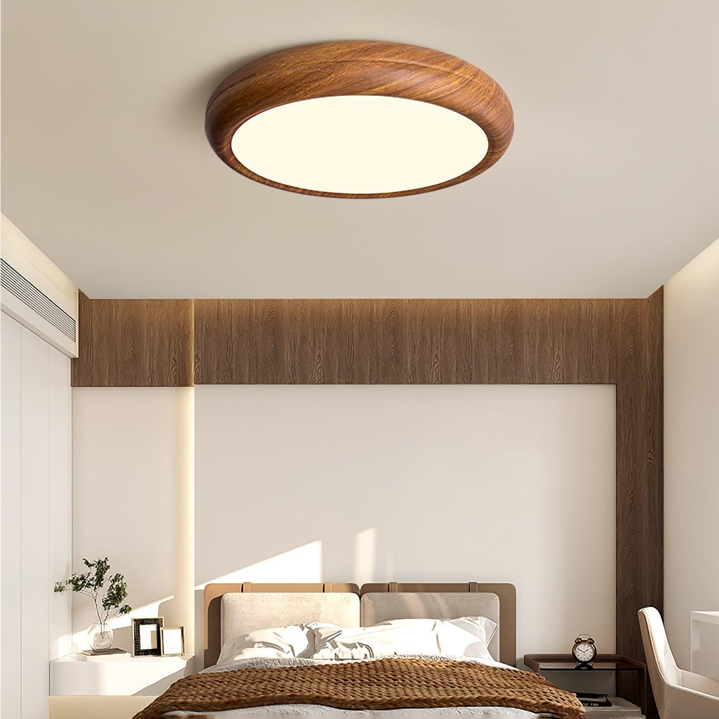 Muto Wood Grain Round  Ceiling Light