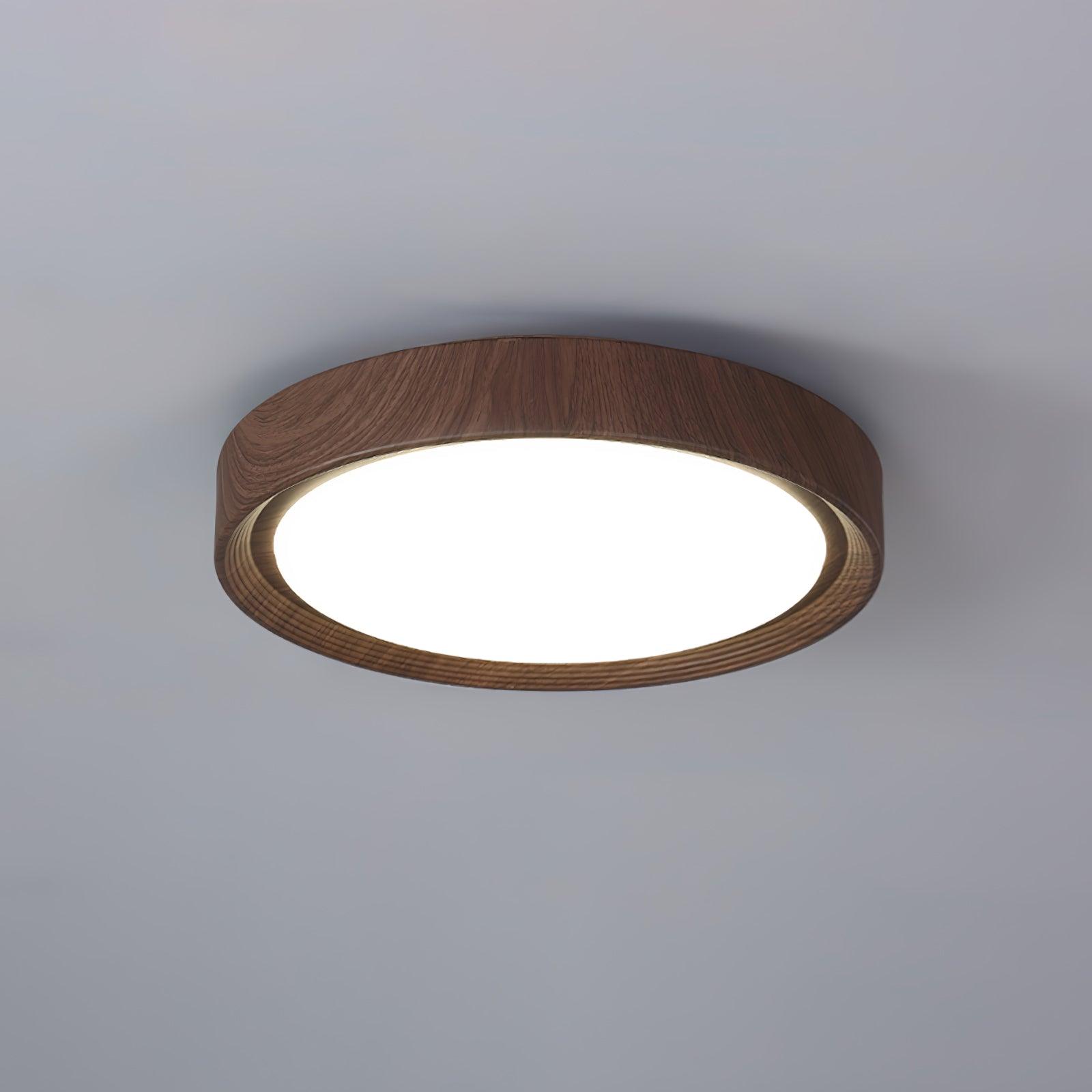 Muto Wood Grain Round  Ceiling Light