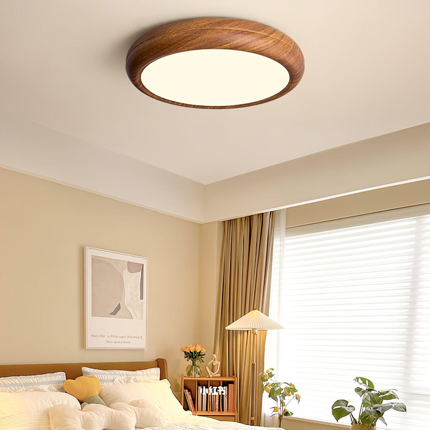 Muto Wood Grain Round  Ceiling Light