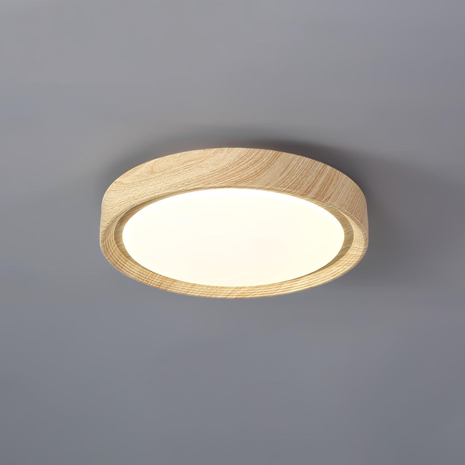 Muto Wood Grain Round  Ceiling Light