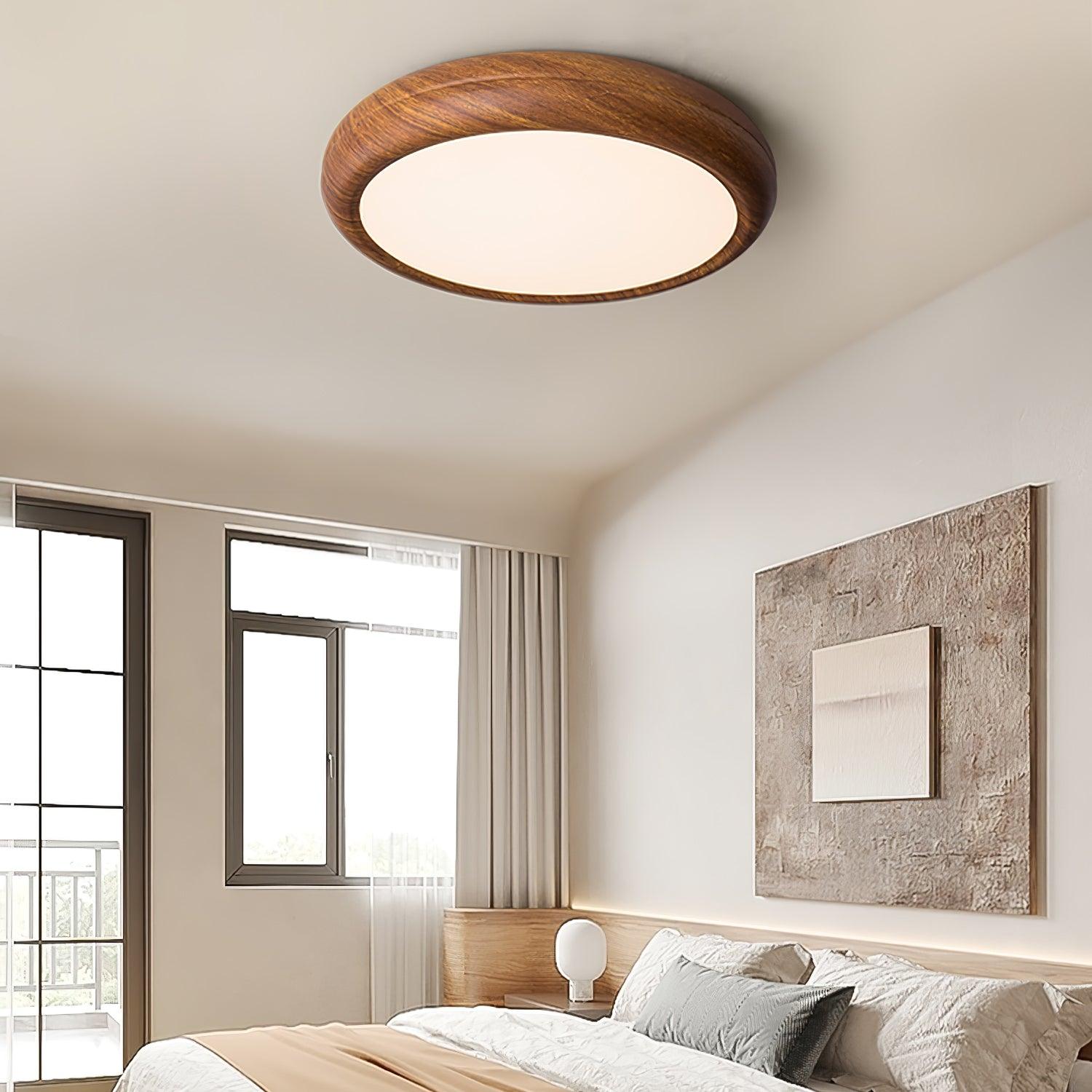 Muto Wood Grain Round  Ceiling Light