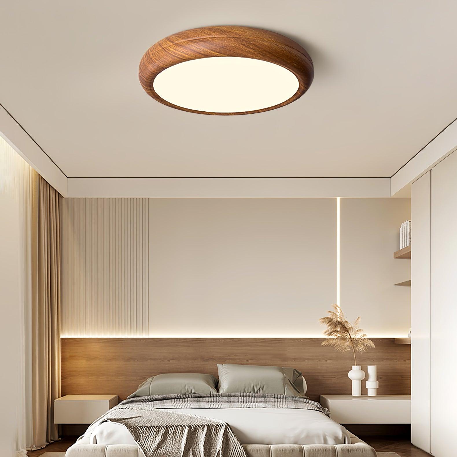 Muto Wood Grain Round  Ceiling Light