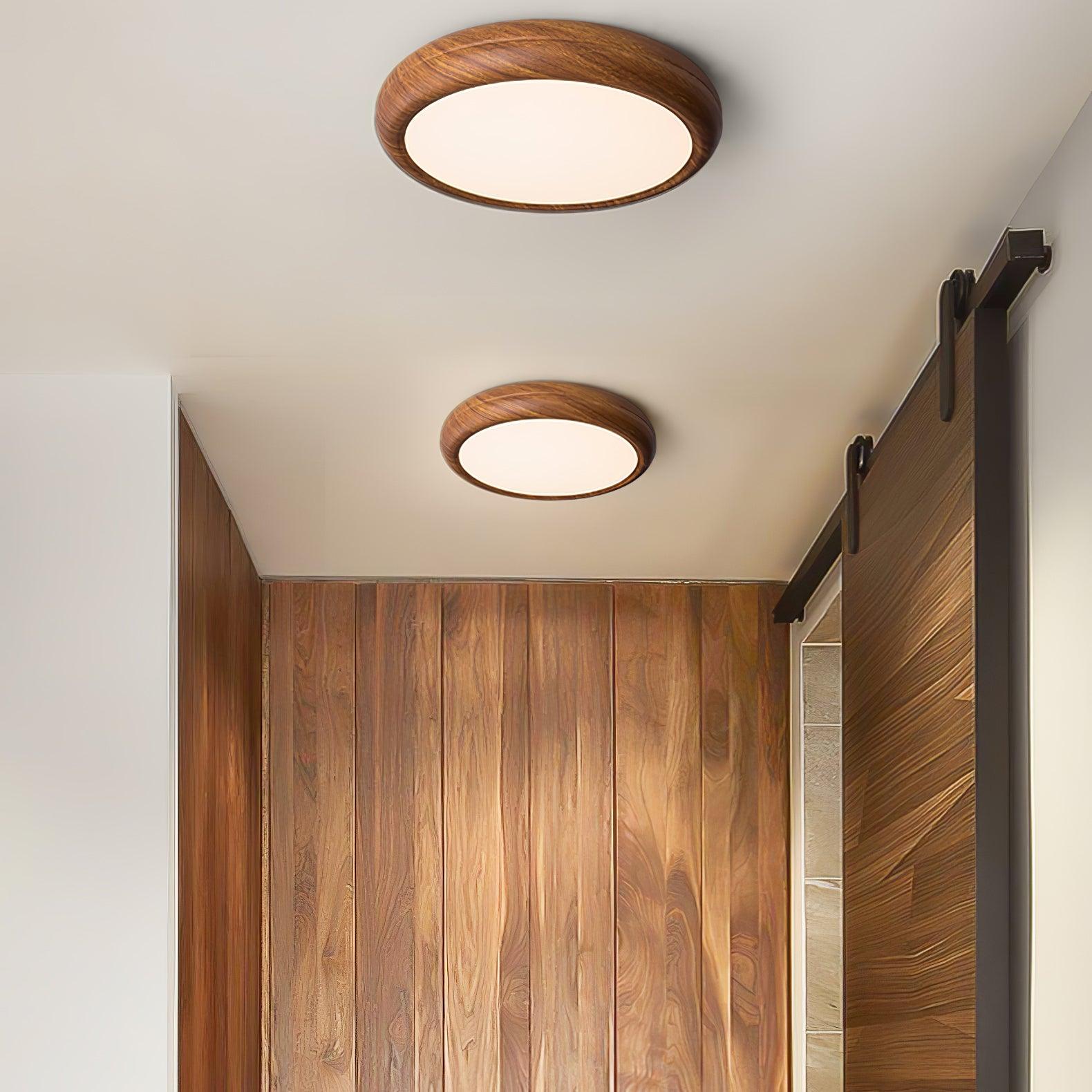 Muto Wood Grain Round  Ceiling Light