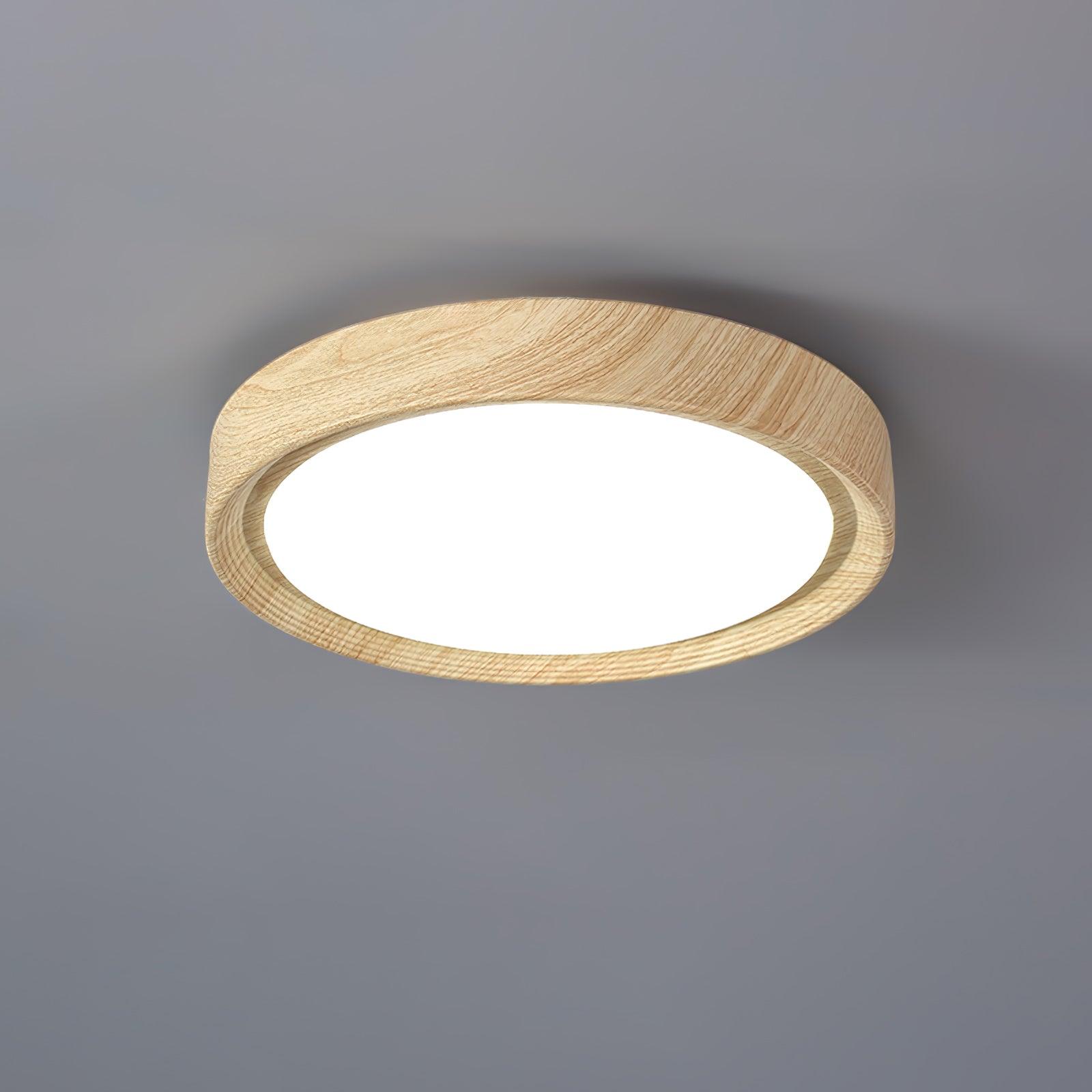 Muto Wood Grain Round  Ceiling Light
