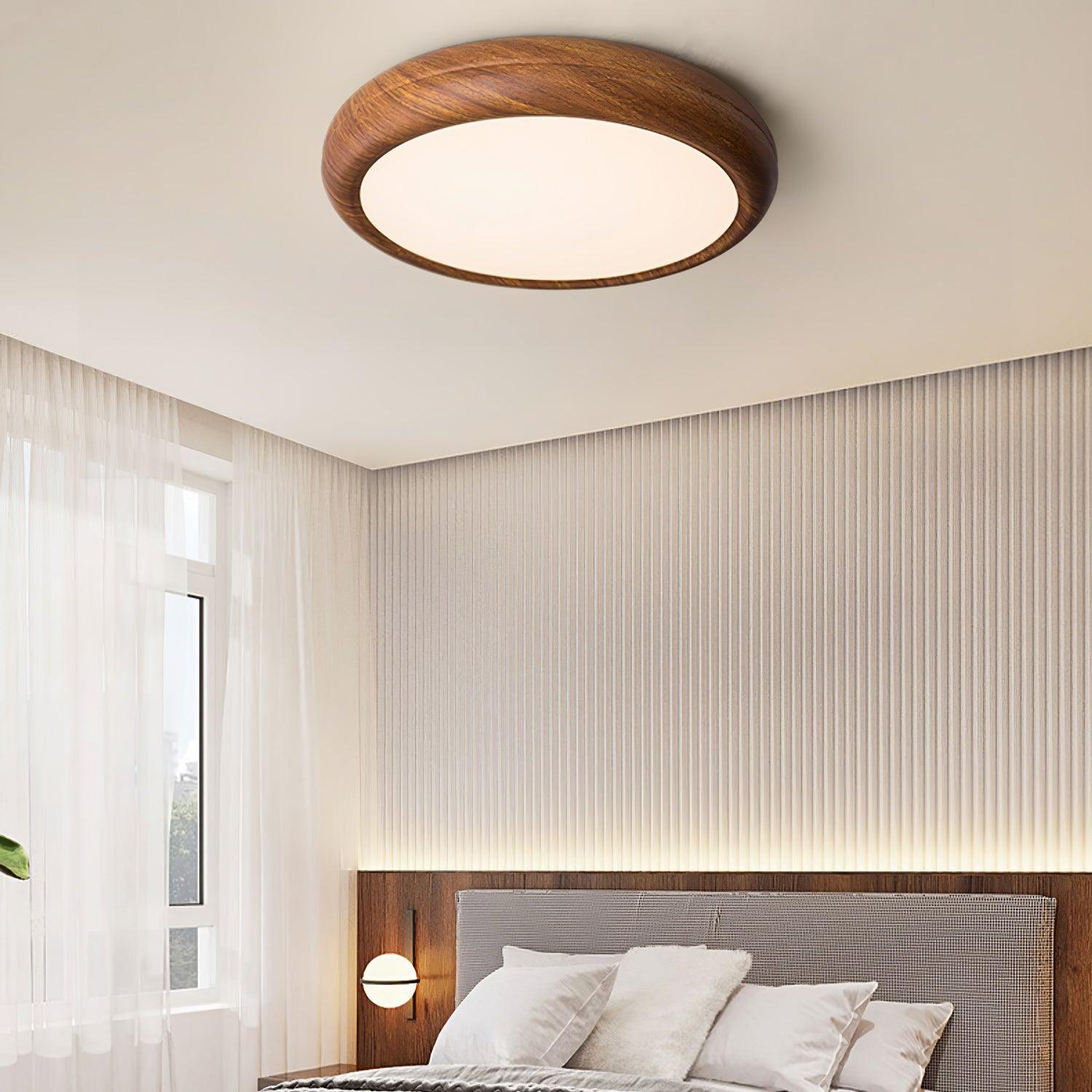 Muto Wood Grain Round  Ceiling Light