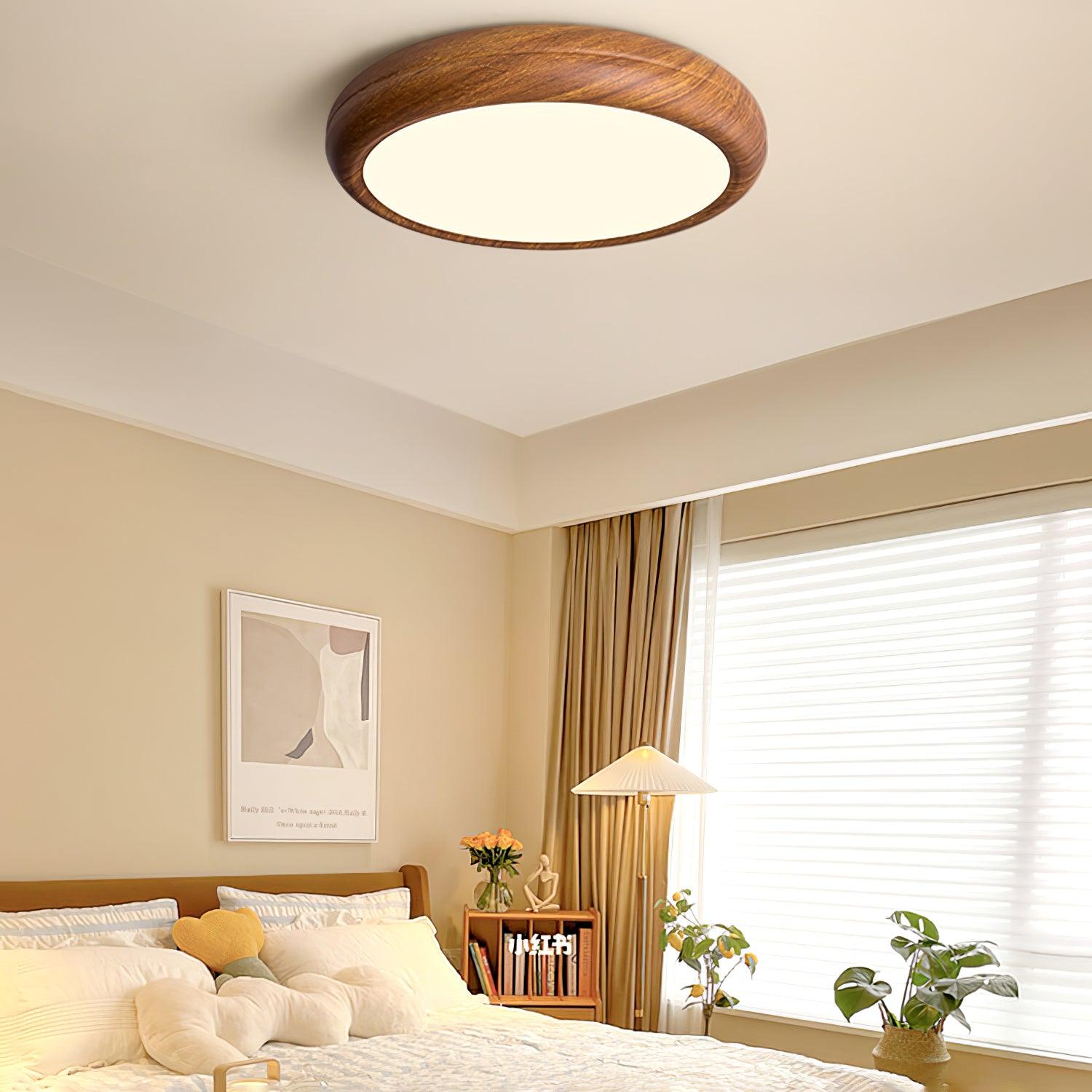 Muto Wood Grain Round  Ceiling Light
