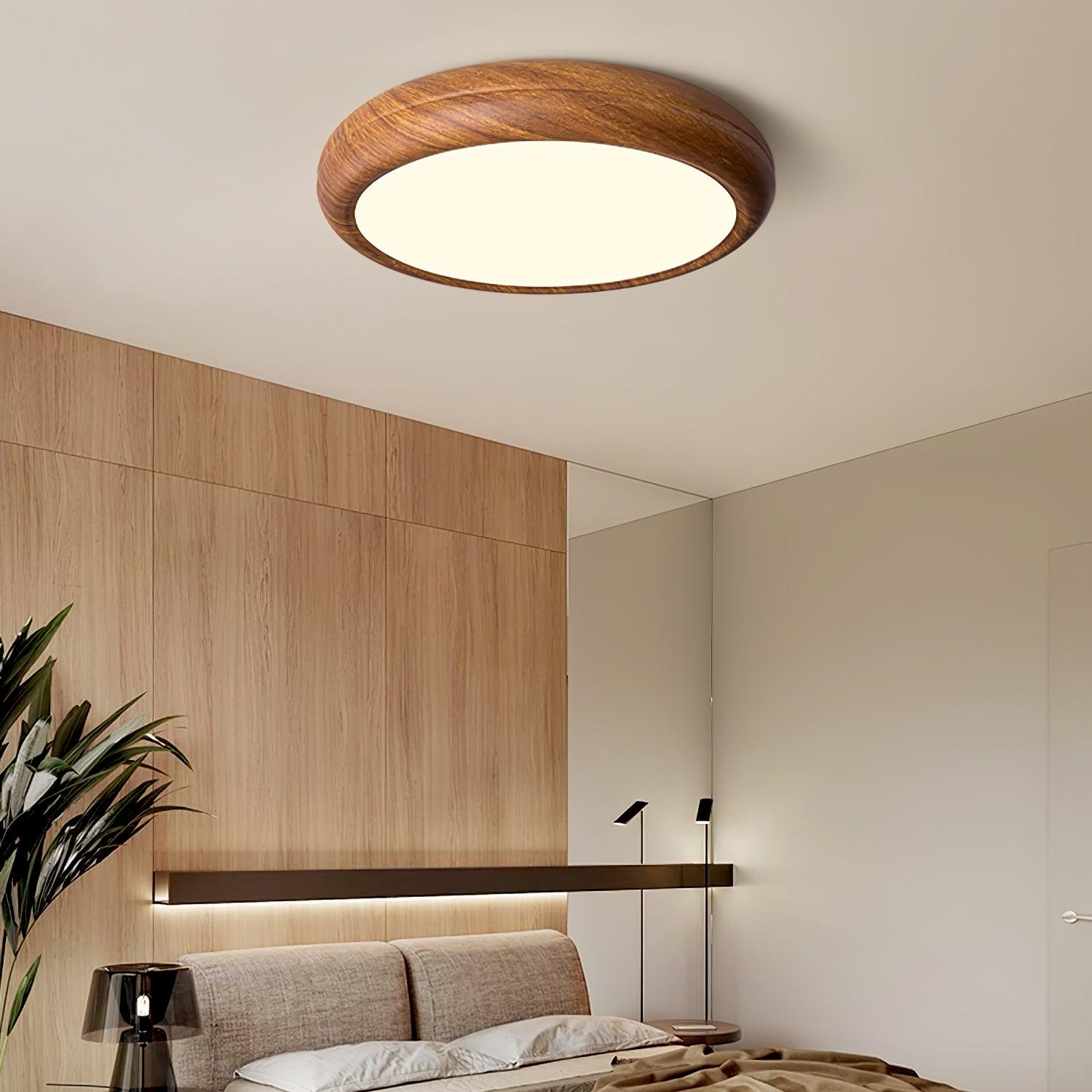 Muto Wood Grain Round  Ceiling Light