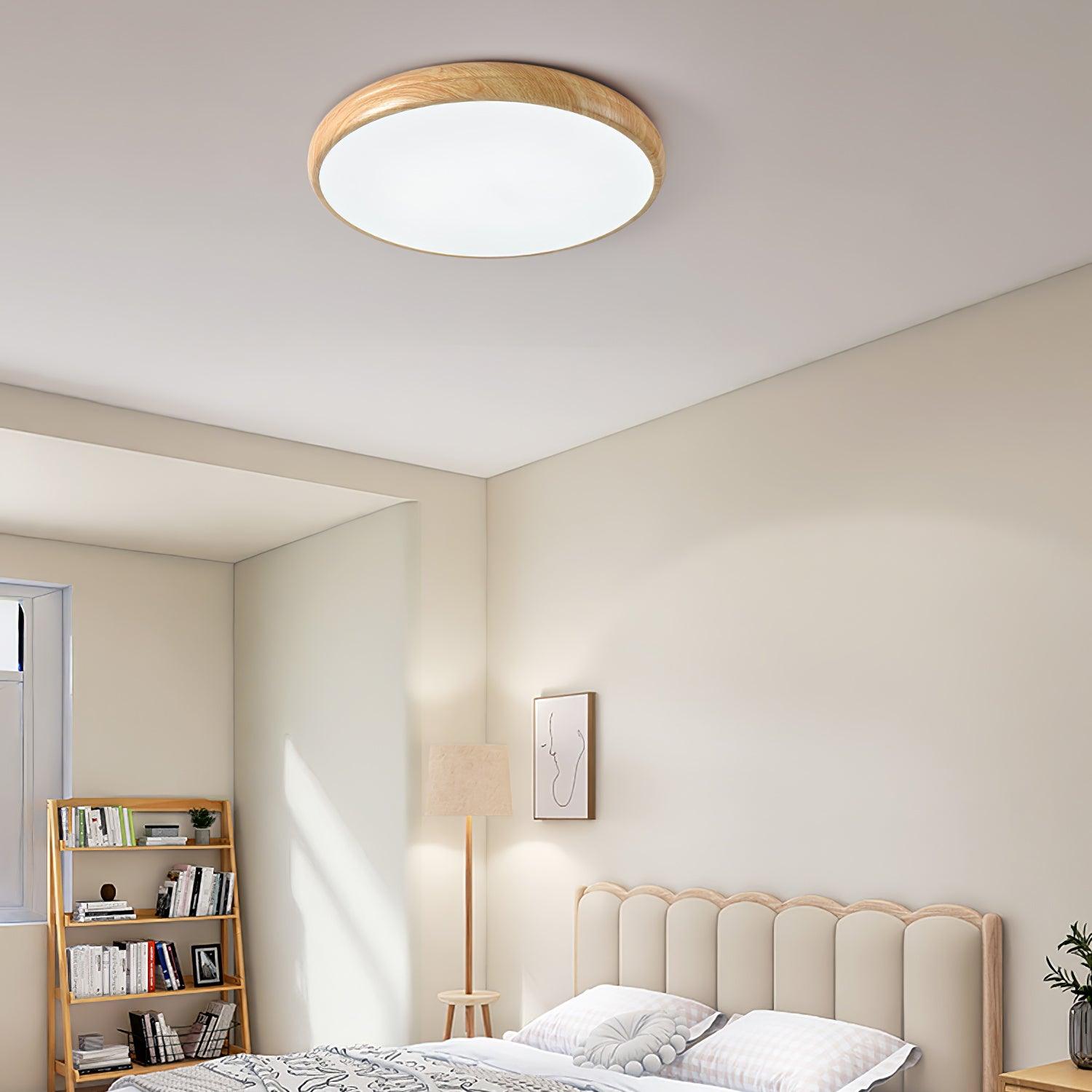 Muto Wood Grain Round  Ceiling Light