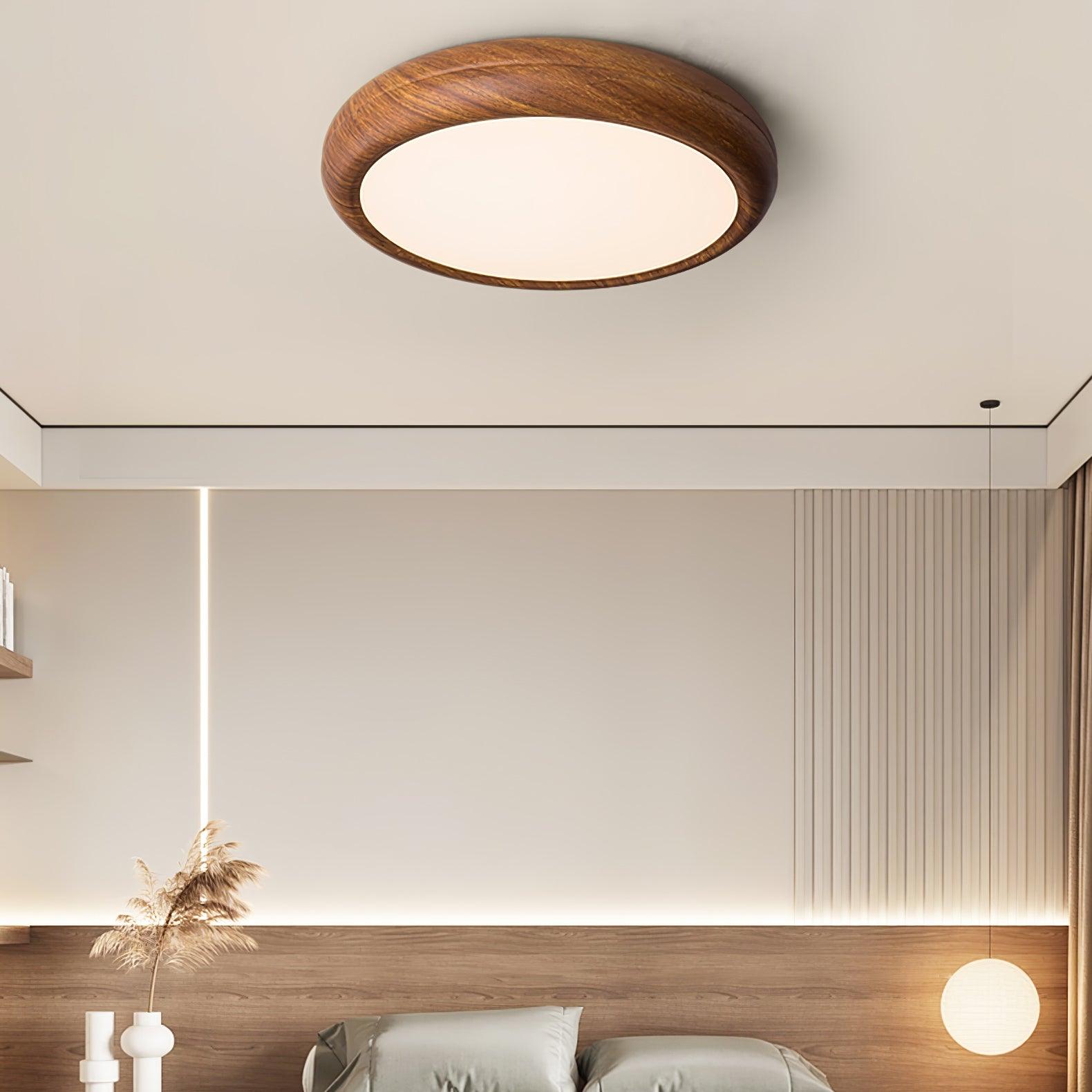 Muto Wood Grain Round  Ceiling Light