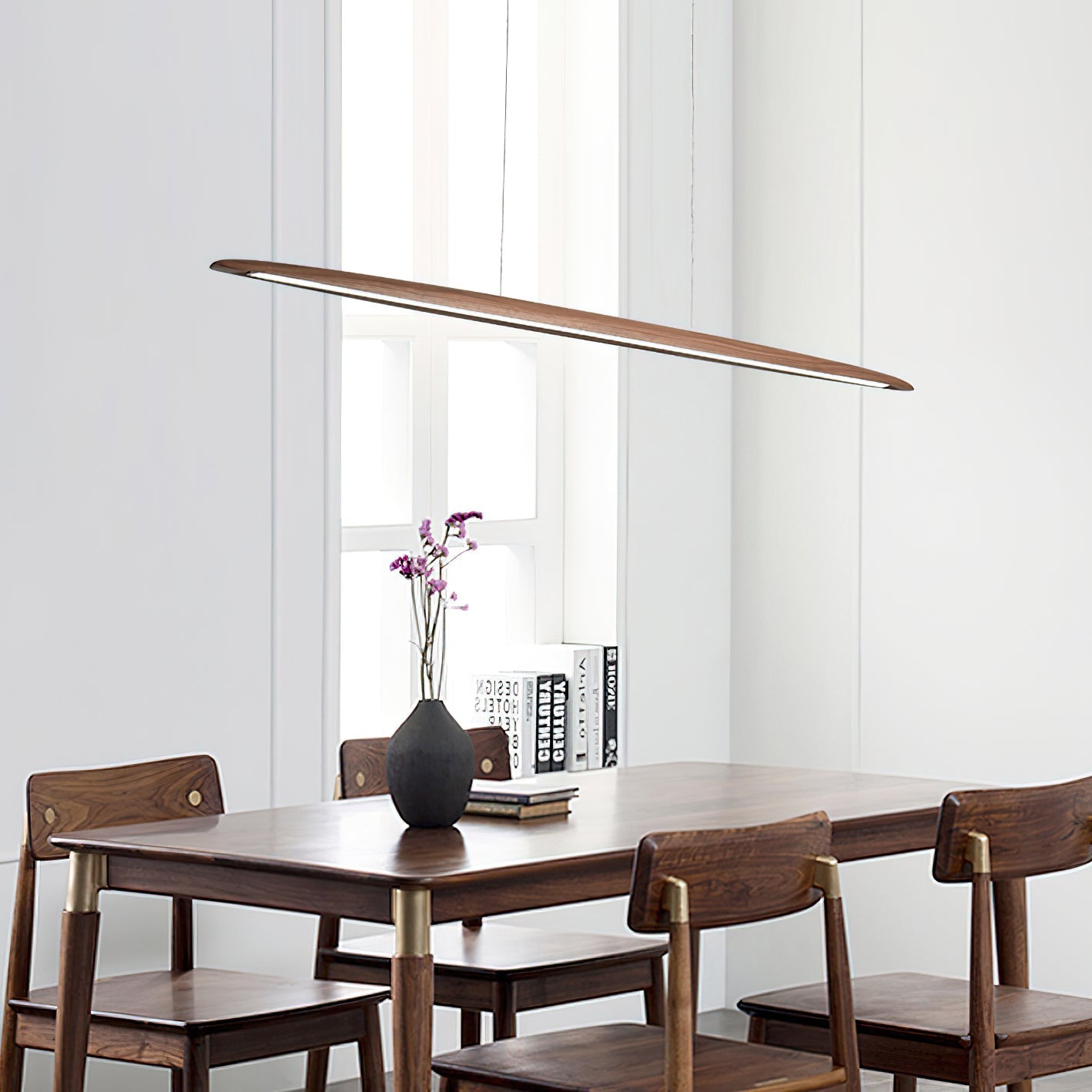Zing Modern Minimalist Walnut Wood Pendant Lamp - Letslighting