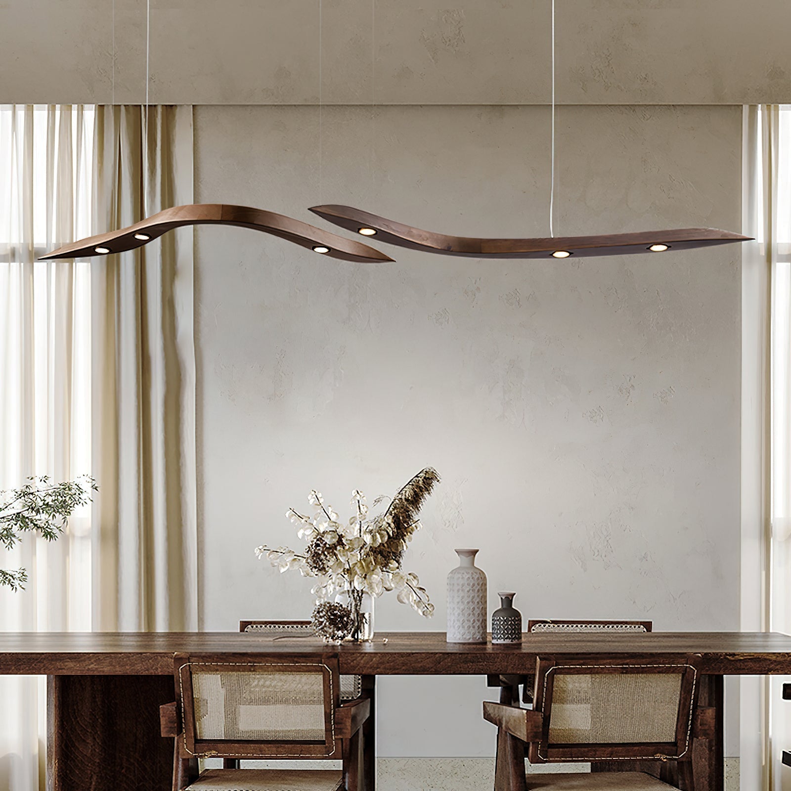 Flow Minimalist Wood Pendant Lamp - Letslighting