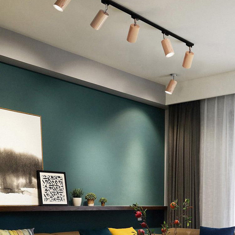 Aim Wood Track Ceiling Light Spotlight - Letslighting