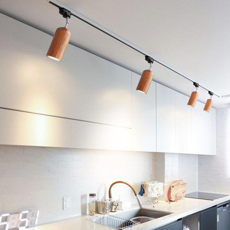 Aim Wood Track Ceiling Light Spotlight - Letslighting