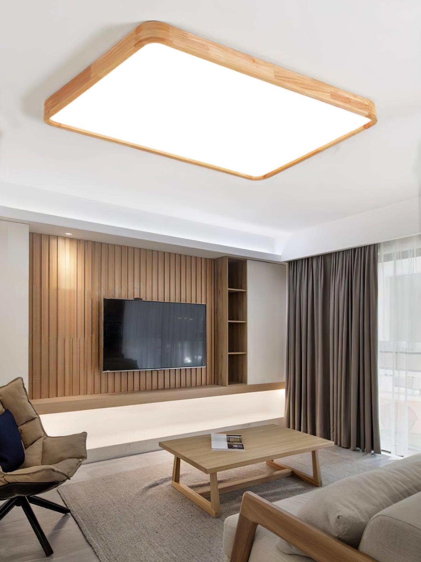 Lustra Ceiling Light Wooden Geometric LED - Letslighting