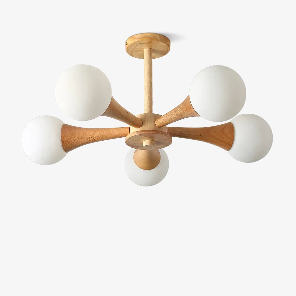Lustra Chandelier Wooden Globe Retro - Letslighting
