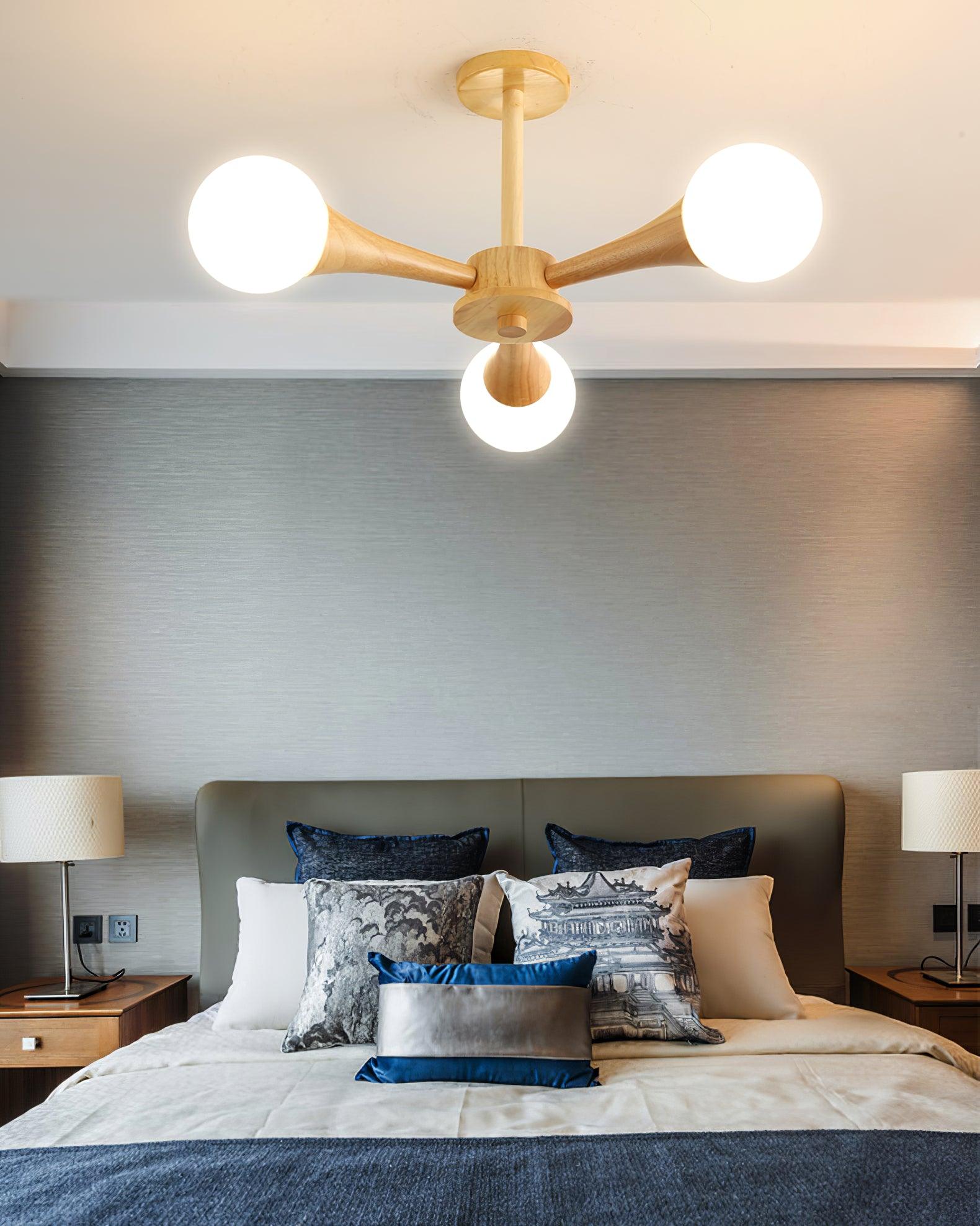 Lustra Chandelier Wooden Globe Retro - Letslighting