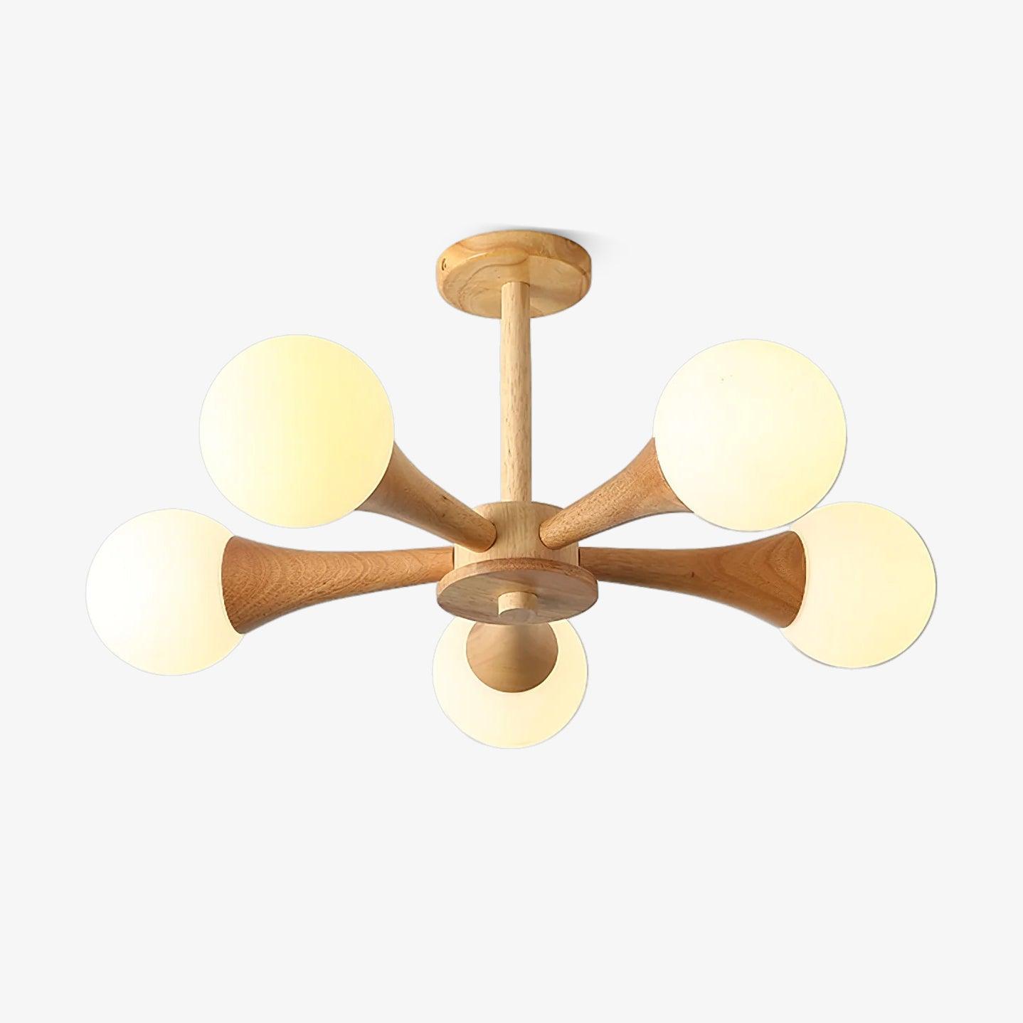 Lustra Chandelier Wooden Globe Retro - Letslighting