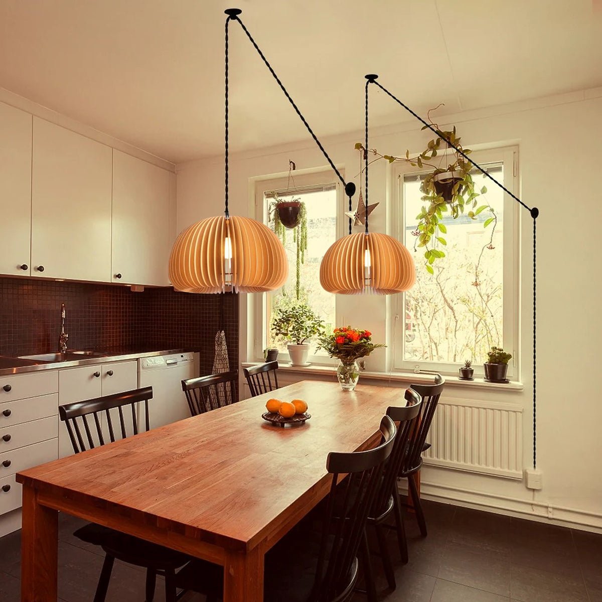 Orlenan Wood Retro Pendant Lights - Letslighting