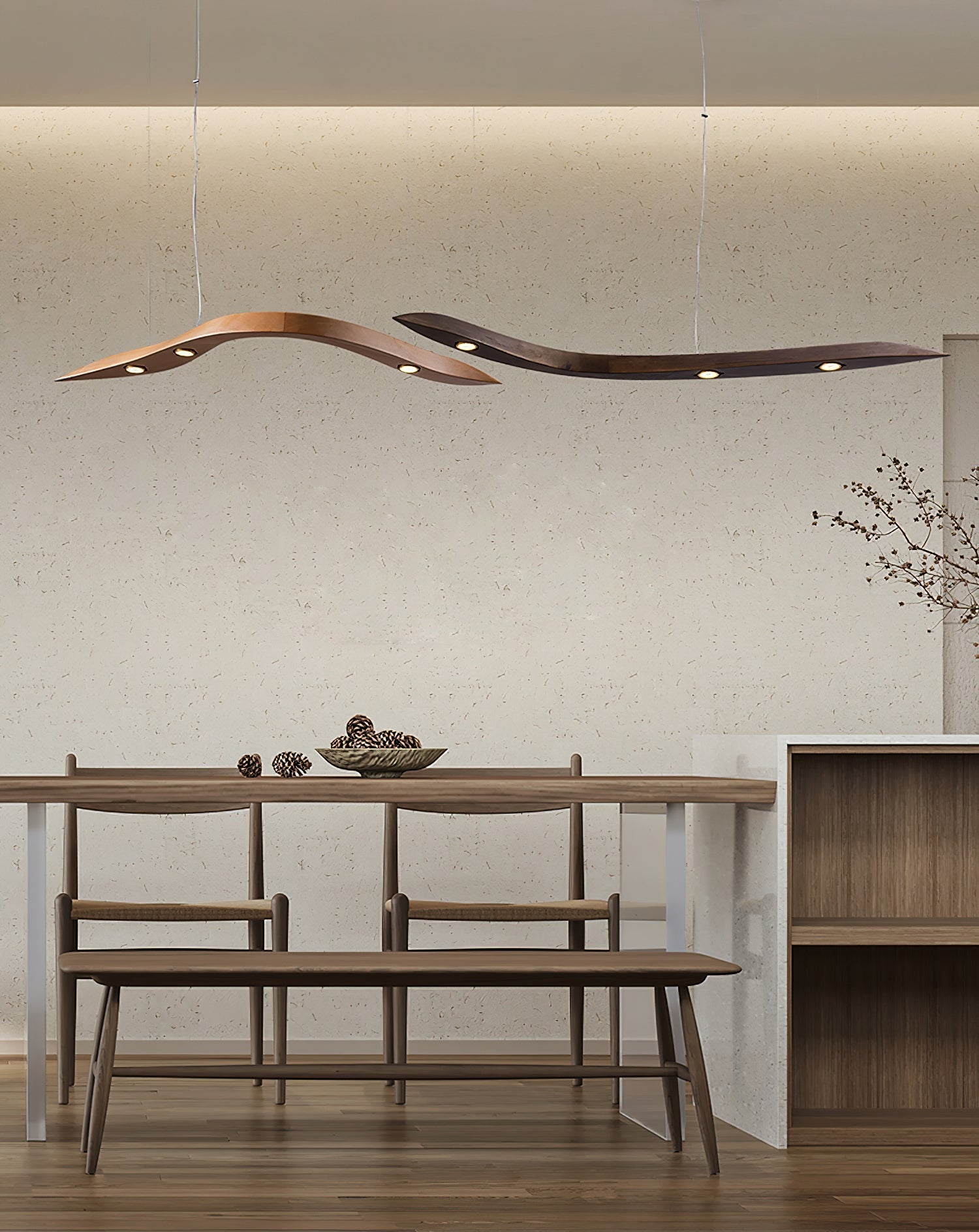 Flow Minimalist Wood Pendant Lamp - Letslighting