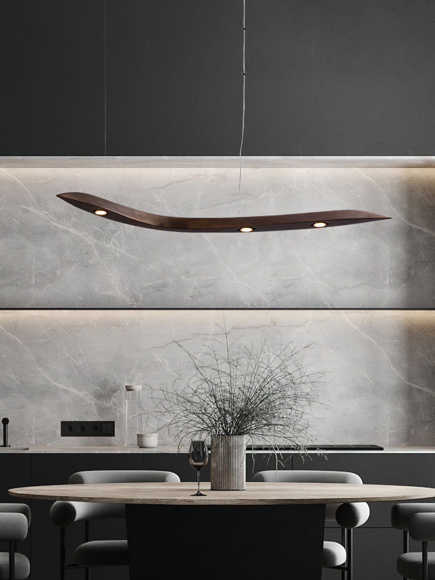 Flow Minimalist Wood Pendant Lamp - Letslighting